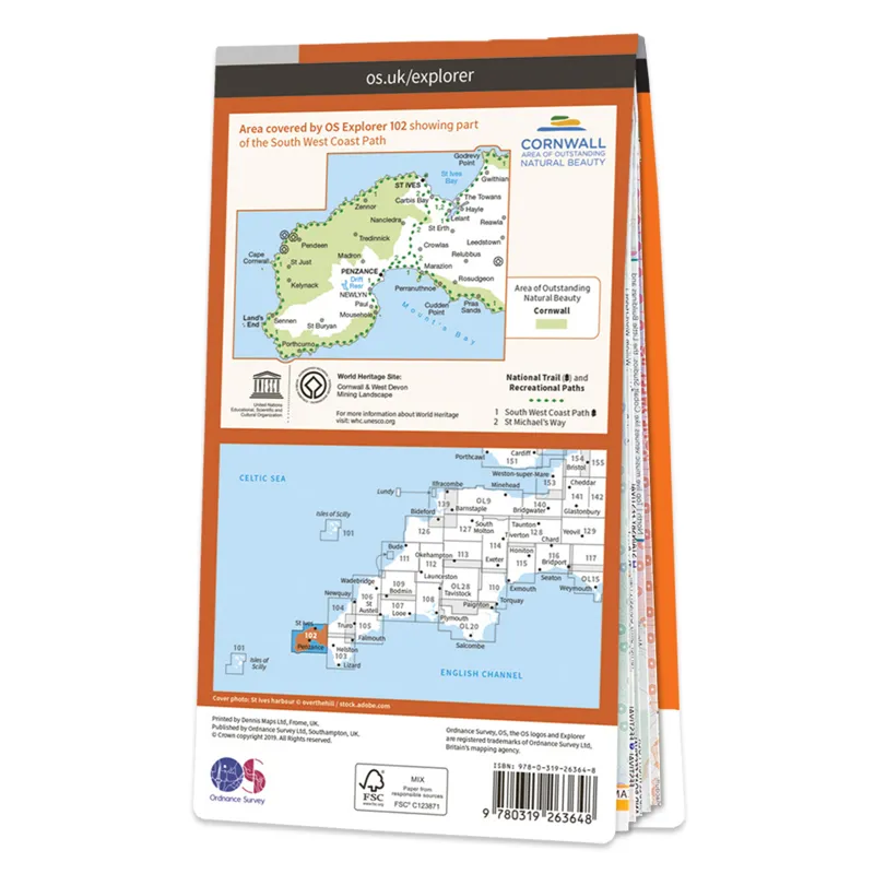 OS Explorer Map 102 Land's End Penzance and St Ives-1